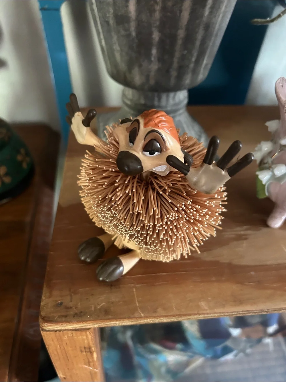 Whimsical Hedgehog Figurine with Bristle Body